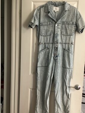 pistola Light Wash Denim Jumpsuit